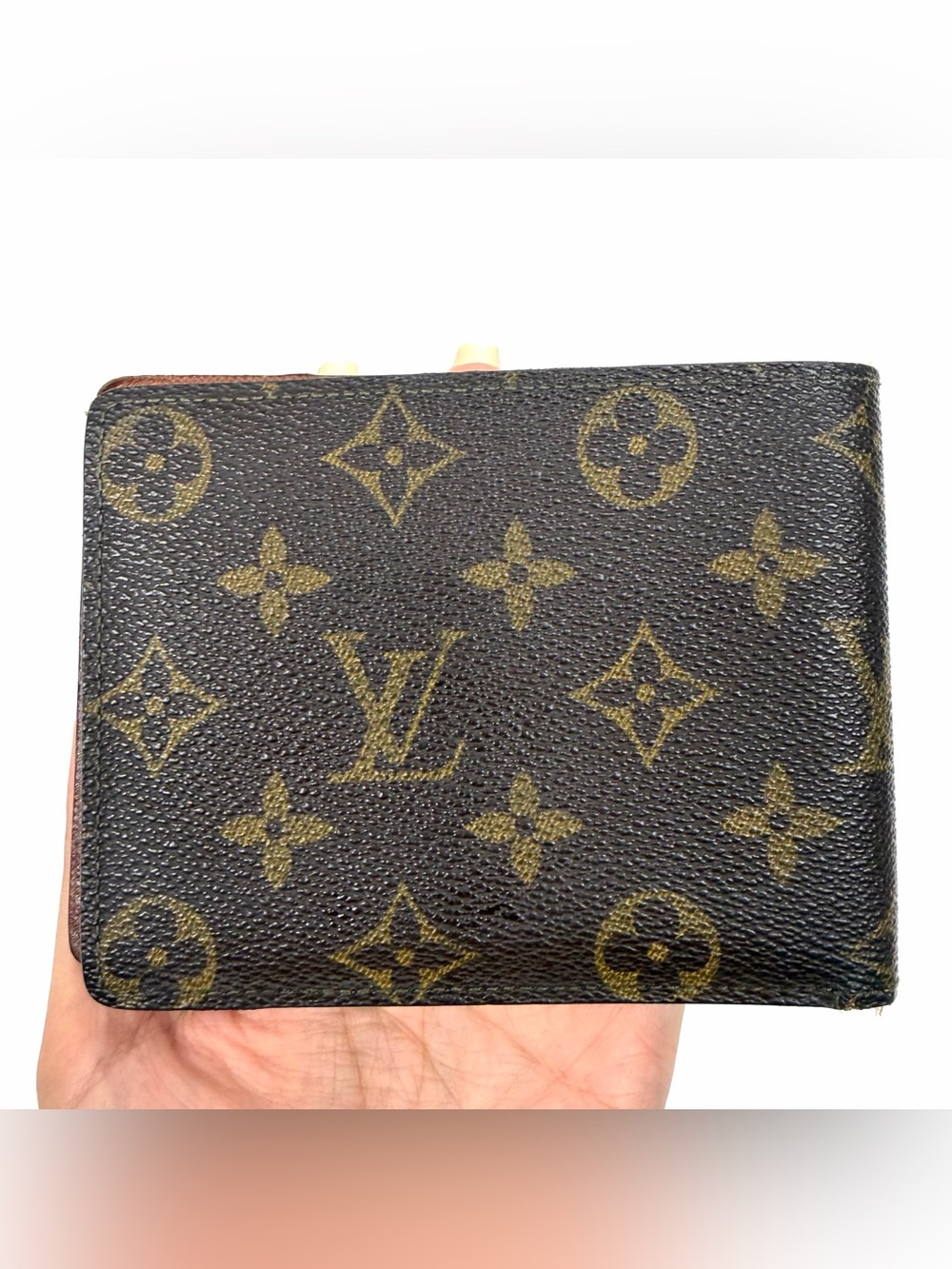 Authentic Louis Vuitton Monogram Pattern Coated Canvas Compact Wallet - Picture 5 of 14